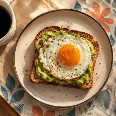 Rustic Avocado Egg Toast Breakfast Scene