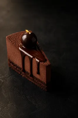 Elegant Chocolate Mousse Cake Slice