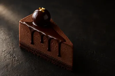 Elegant Chocolate Mousse Cake Slice