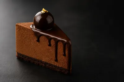 Elegant Chocolate Mousse Cake Slice