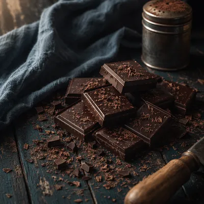 Rich Dark Chocolate Dessert Close Up