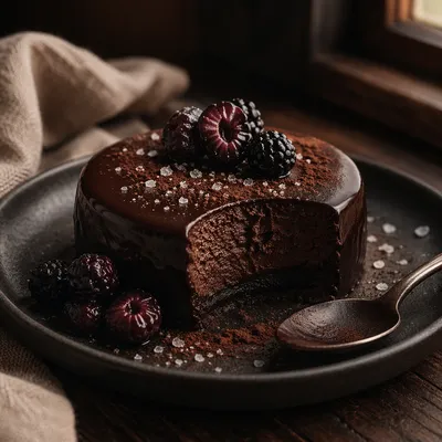 Dark Chocolate Dessert Close-Up Elegance