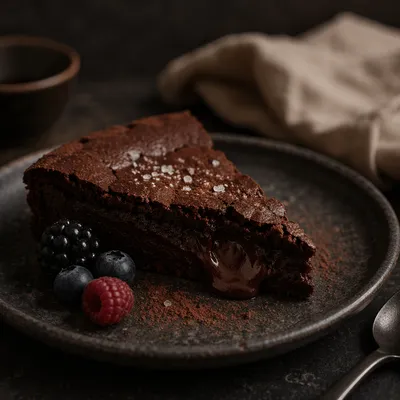 Rich Dark Chocolate Torte Close-Up