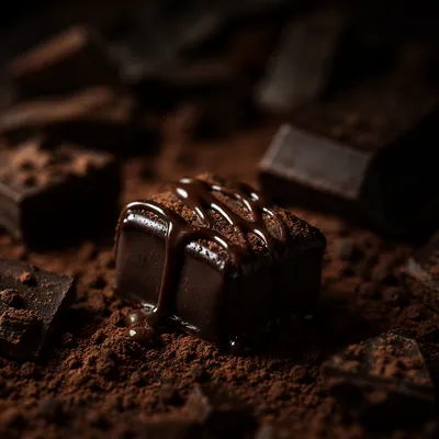Rich Dark Chocolate Dessert Close-Up
