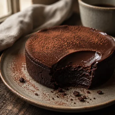 Rich Flourless Chocolate Cake Close Up