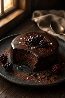 Rich Dark Chocolate Dessert Close-Up