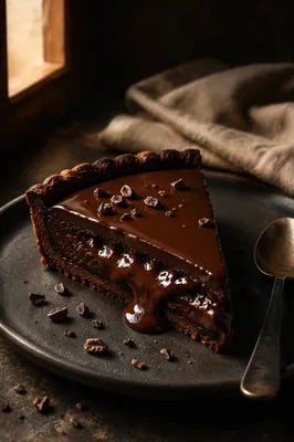 Dark Rich Chocolate Tart Close Up