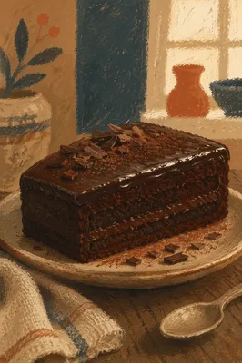 Rich Dark Chocolate Dessert Close Up