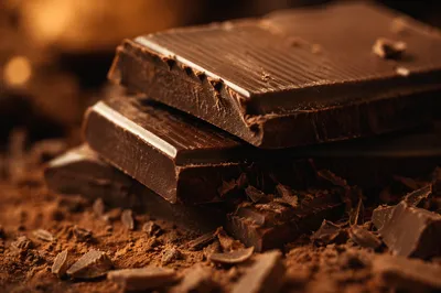 Rich Dark Chocolate Macro Close-Up