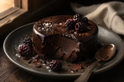 Rich Dark Chocolate Dessert Close-Up