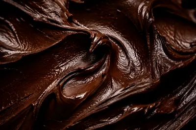 Decadent Dark Chocolate Ganache Macro Texture
