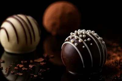 Luxurious Dark Chocolate Truffle Close-Up