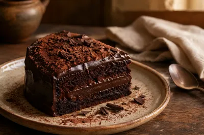 Rich Dark Chocolate Dessert Close Up