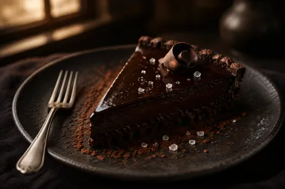 Rich Dark Chocolate Tart Close-Up