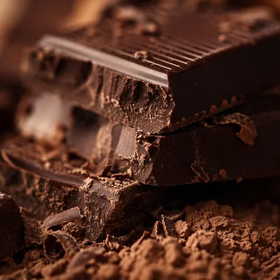 Rich Dark Chocolate Macro Close Up