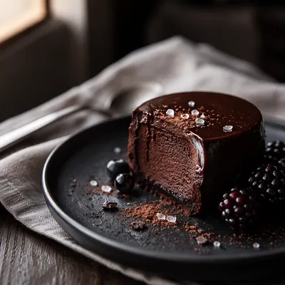 Dark Rich Chocolate Dessert Close-Up