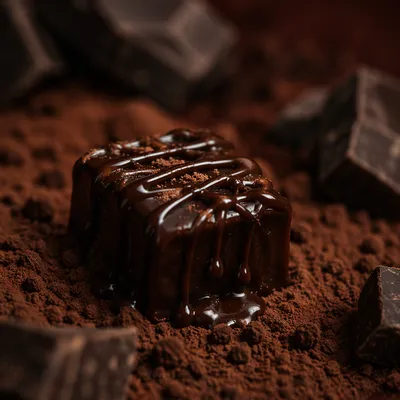 Rich Dark Chocolate Dessert Close Up