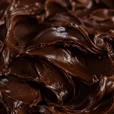 Rich Dark Chocolate Ganache Macro Texture