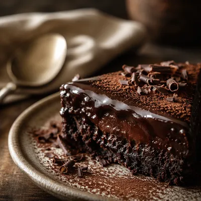 Rich Dark Chocolate Dessert Close Up