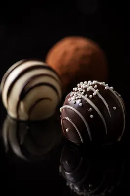 Luxurious Dark Chocolate Truffles Close Up