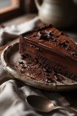Rich Dark Chocolate Dessert Close Up