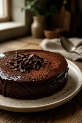 Rich Dark Chocolate Dessert Close Up