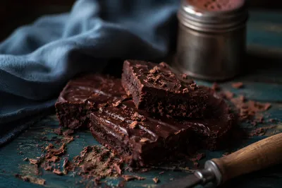 Rich Dark Chocolate Dessert Close Up