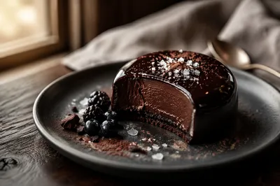 Rich Dark Chocolate Dessert Close-Up