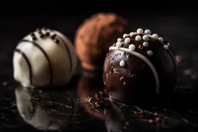 Luxury Dark Chocolate Truffle Close Up