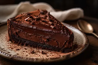 Rich Dark Chocolate Dessert Close Up