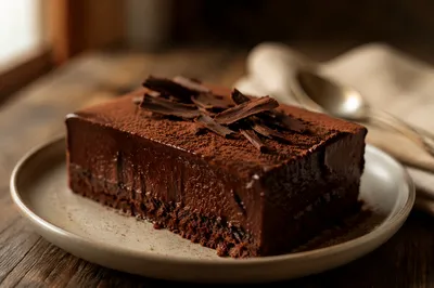 Rich Dark Chocolate Dessert Close Up