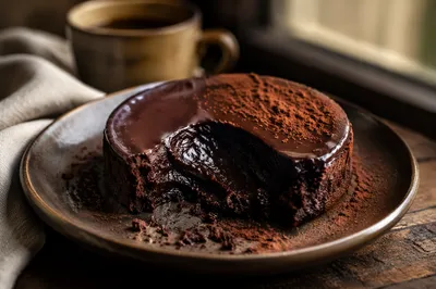 Rich Flourless Chocolate Cake Close Up