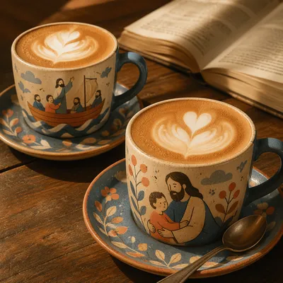 Cozy Morning Cappuccino with Latte Art