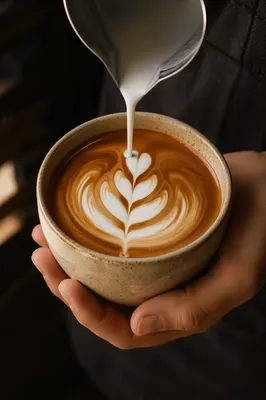Barista Pouring Morning Tulip Latte Art