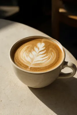 Cozy Morning Latte Art in Cafe