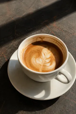 Morning Latte Art on Stone Table