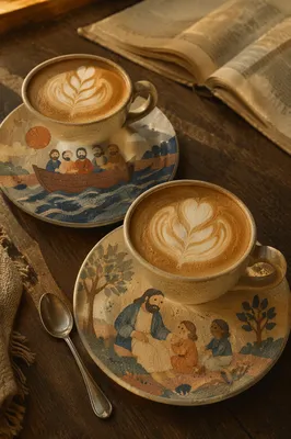 Cozy Morning Cappuccino with Latte Art