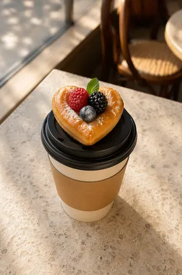 Cozy Morning Coffee With Berry Pastry