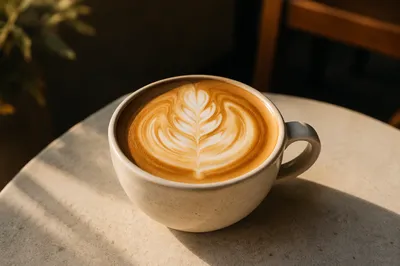 Morning Latte Art in Cozy Cafe