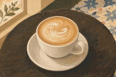 Cozy Morning Cappuccino with Latte Art