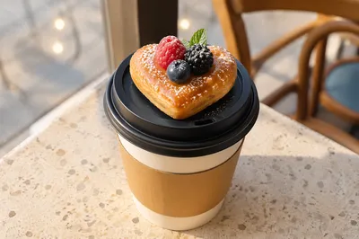 Cozy Morning Coffee With Berry Pastry