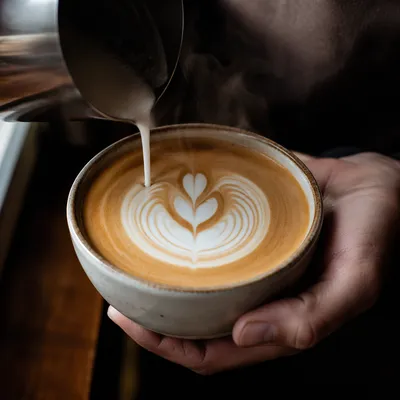 Morning Latte Art in Cozy Cafe