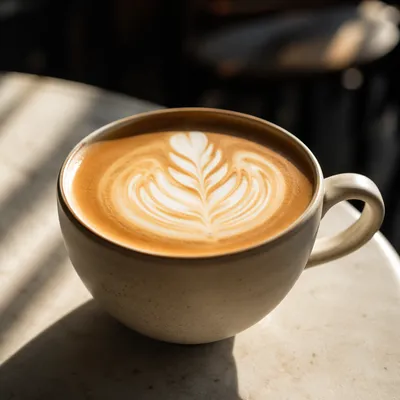 Morning Latte Art in Cozy Cafe