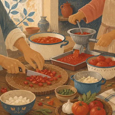 Communal Kitchen Hands Preparing Fresh Vegetables