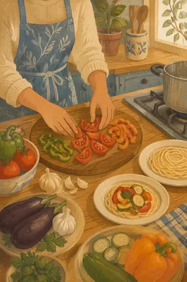 Hands Preparing Fresh Vegetable Pasta