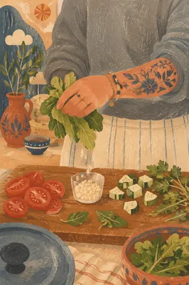 Hands Preparing Fresh Vegetables in Kitchen