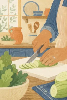 Hands Preparing Fresh Vegetables for Fellowship Meal