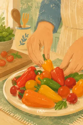 Fresh Vegetable Preparation in Cozy Kitchen