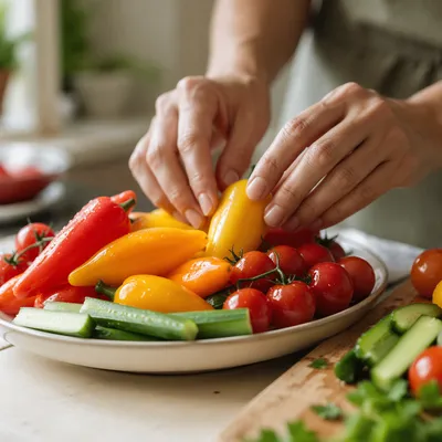 Fresh Vegetable Preparation in Cozy Kitchen