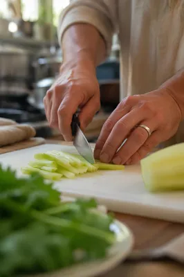 Hands Preparing Fresh Vegetables for Shared Meal
